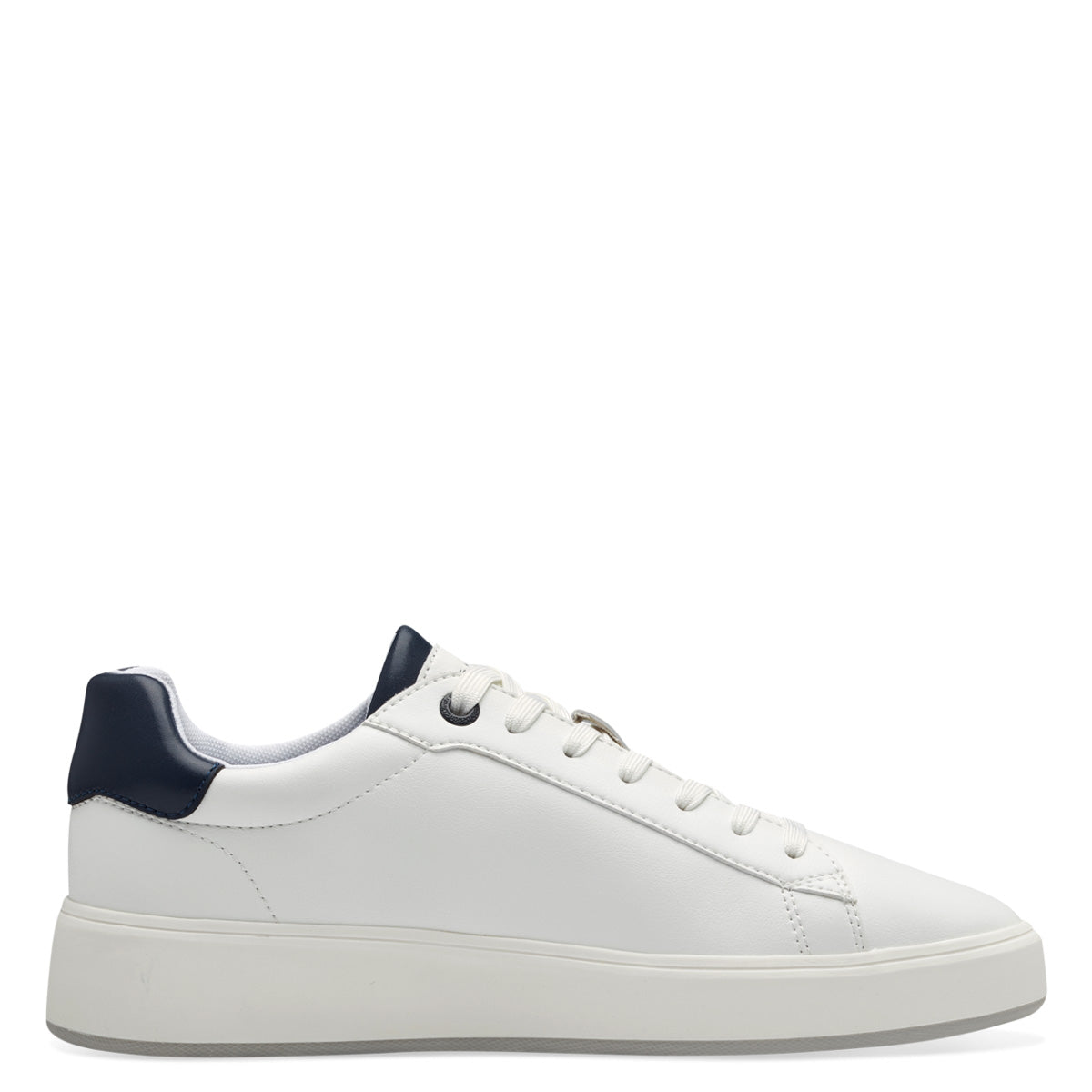 S.Oliver Men's White Trainer with Navy Detail
