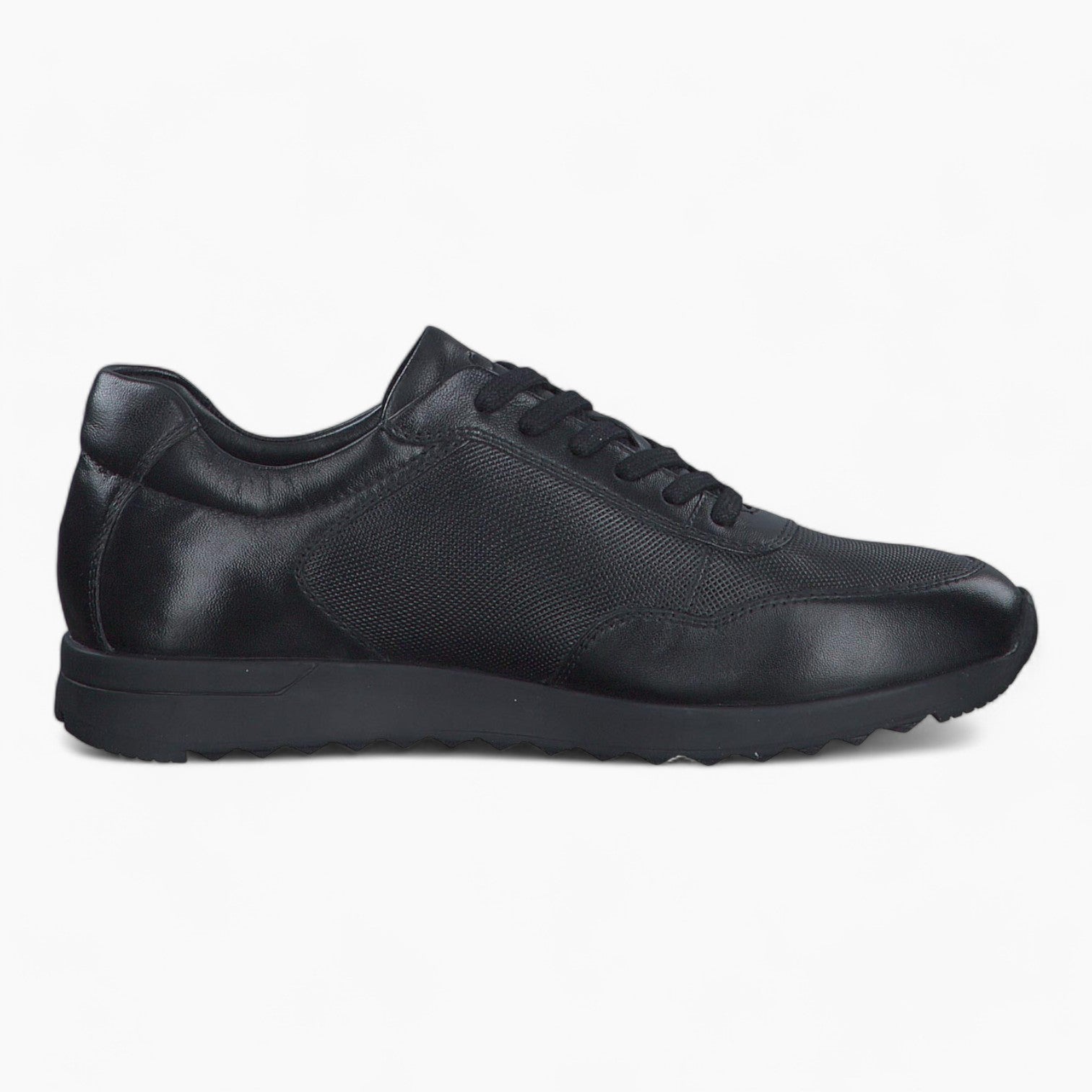 S.Oliver Men's Black Leather Lace-Up Shoes - Leavys Shoes