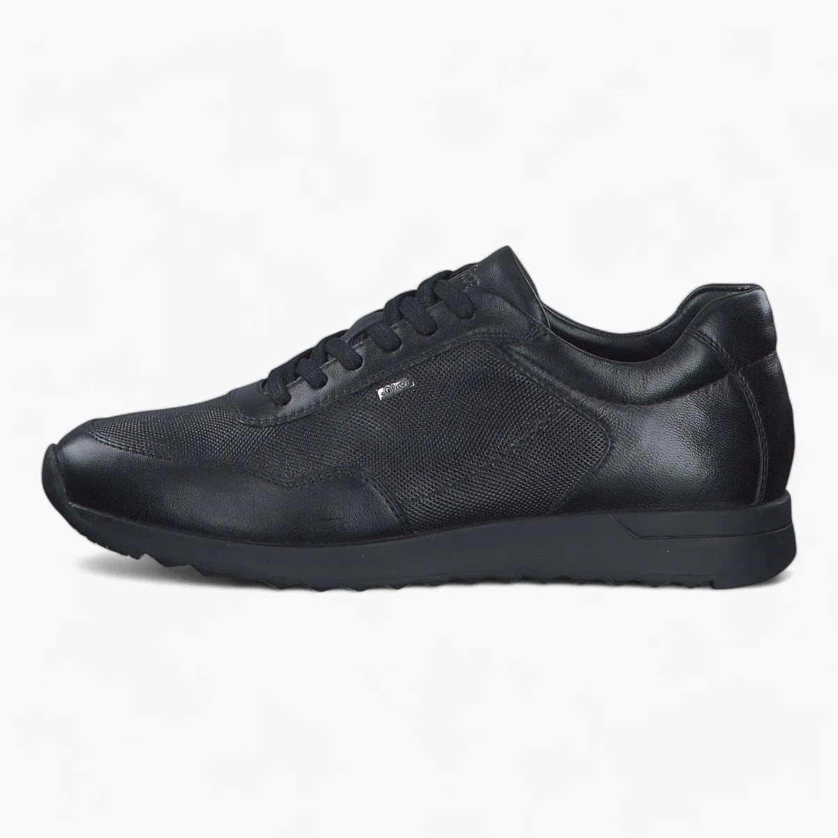 S.Oliver Men&#39;s Black Leather Lace-Up Shoes - Leavys Shoes
