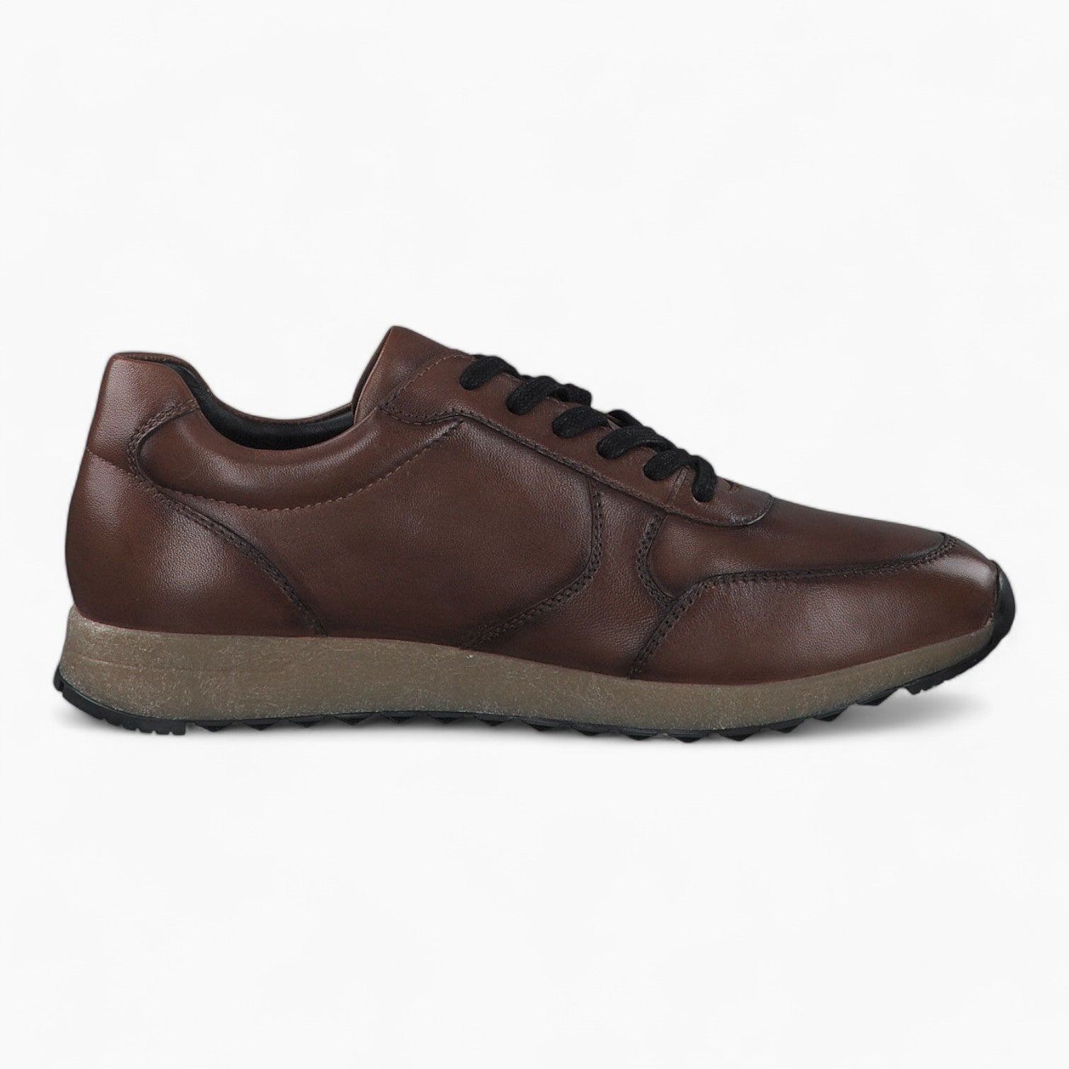 Dark Brown Leather Trainer Style Shoe - S.Oliver