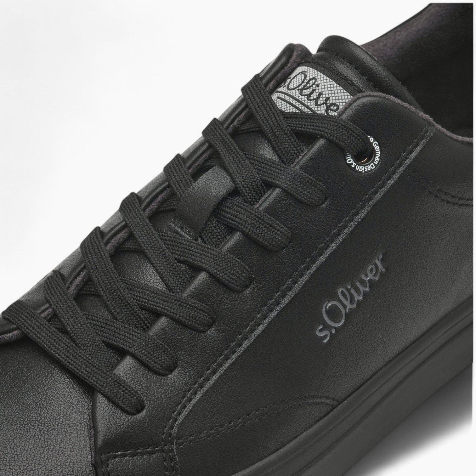 S.Oliver Men's All Black Trainers with Black Laces - Leavys Shoes