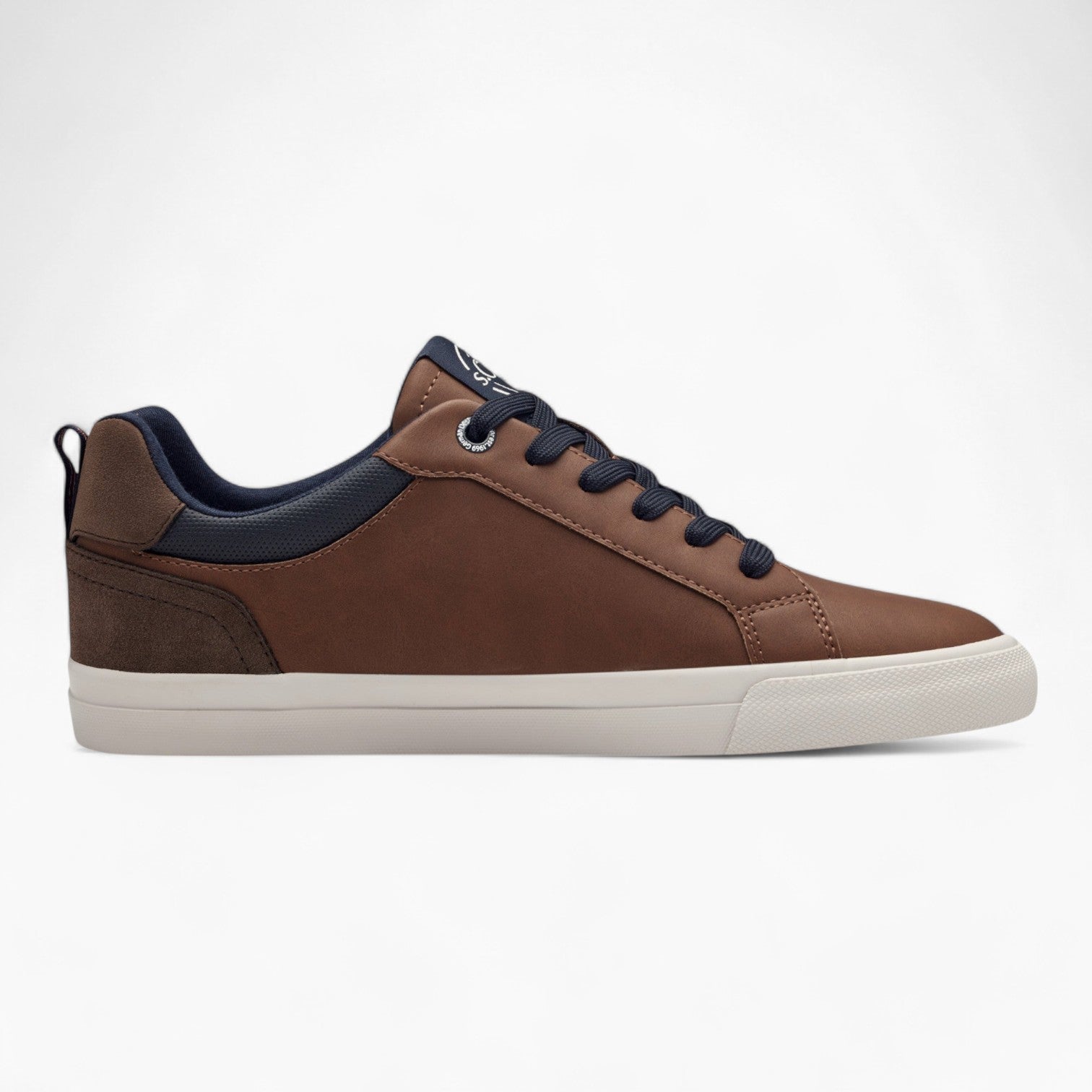 S.Oliver Brown Trainers with White Sole and Navy Details