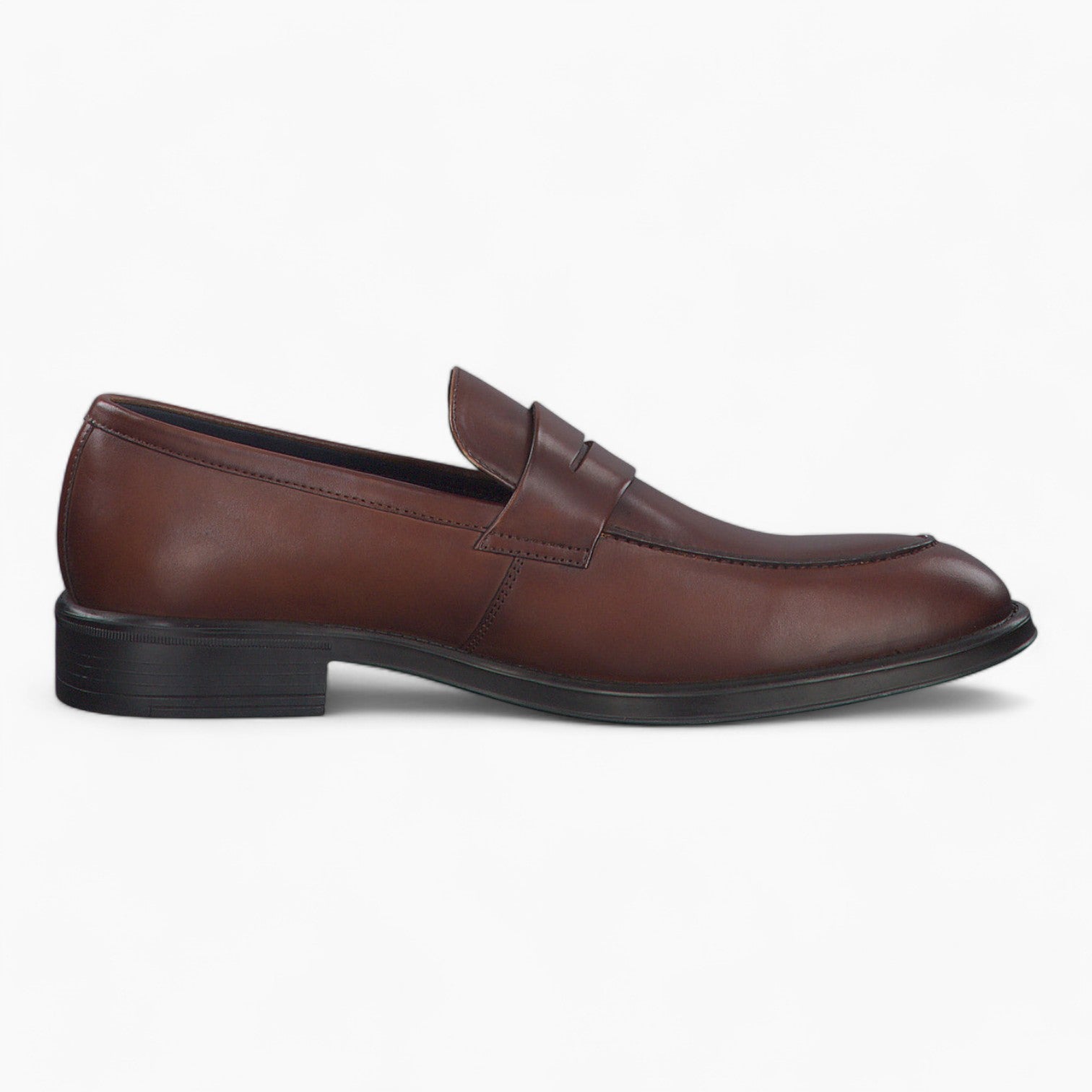 S.Oliver Men's Classic Brown Leather Penny Loafers - Leavys Shoes