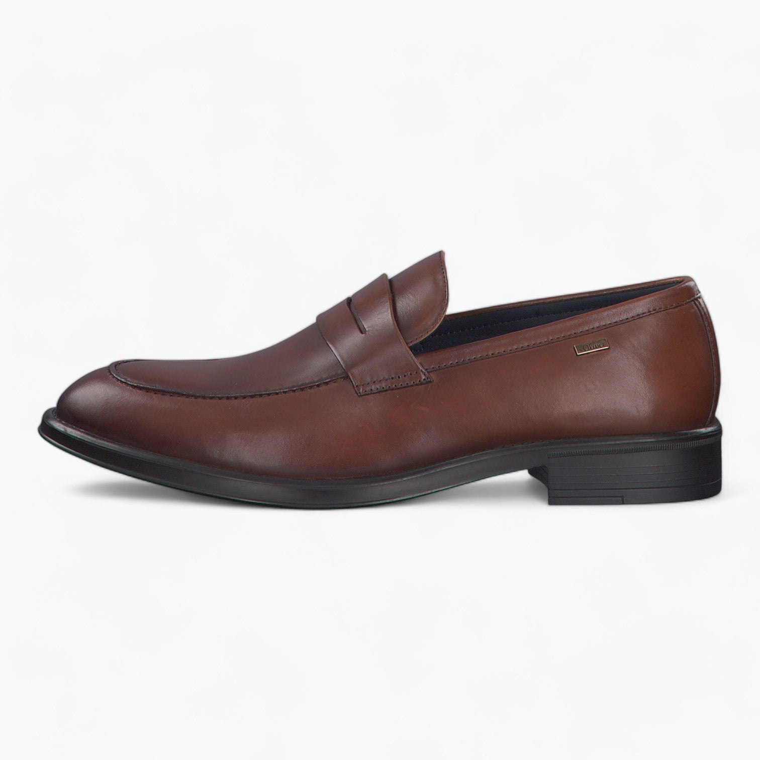 S.Oliver Men's Classic Brown Leather Penny Loafers - Leavys Shoes