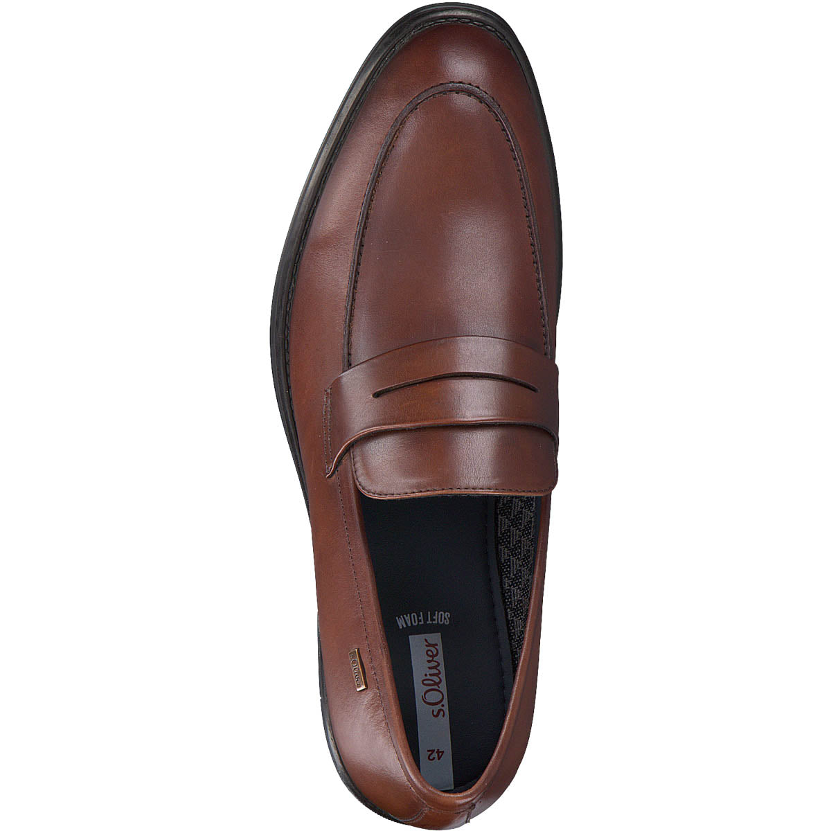 S.Oliver Men's Classic Brown Leather Penny Loafers
