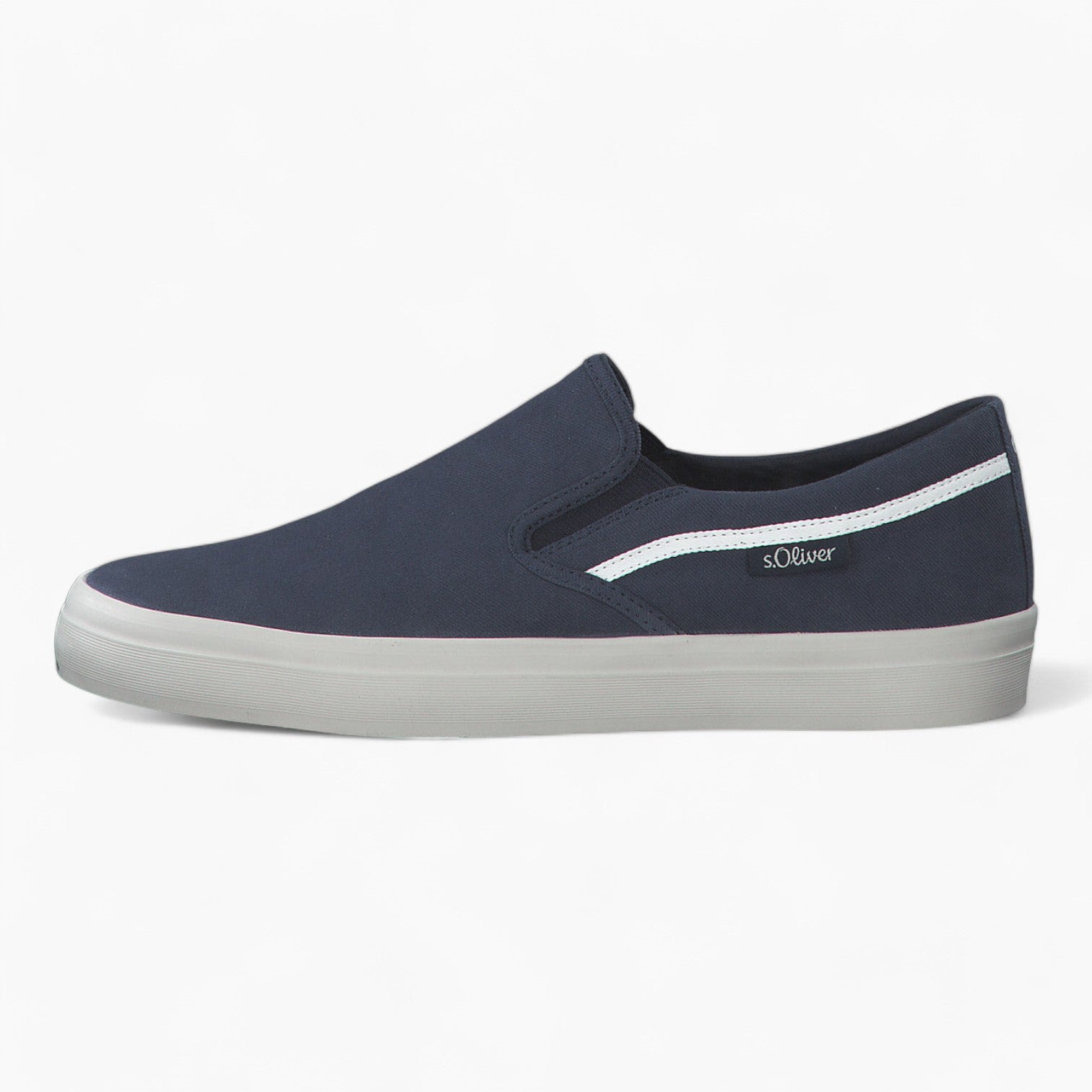 Navy Casual Slip-On Shoe with White Sole - S.Oliver - Leavys Shoes