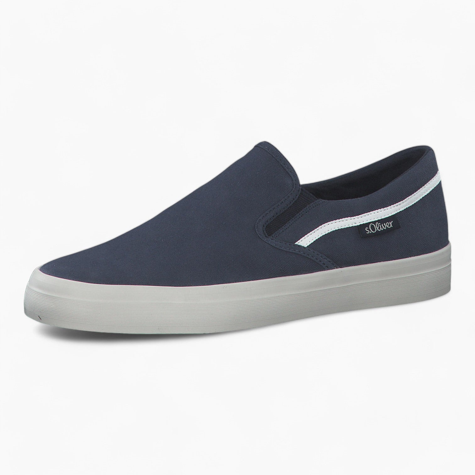 Navy Casual Slip-On Shoe with White Sole - S.Oliver - Leavys Shoes