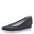 Angled view of S.Oliver Navy Ballerina Pump, highlighting the wedge sole and stylish navy hue.