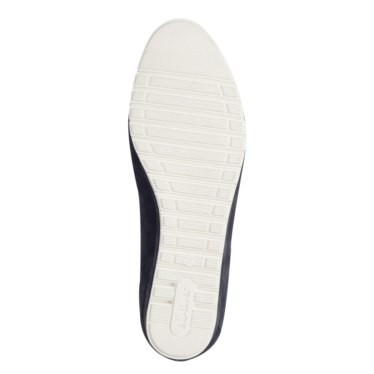 Bottom view of S.Oliver Ballerina Pump revealing the contrasting off-white sole and wedge design.