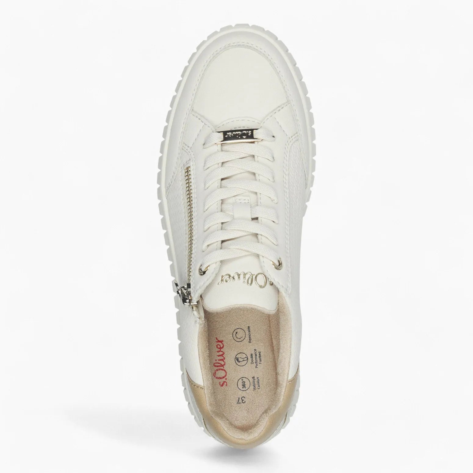 S. Oliver Beige Runner – Stylish & Sporty with Side Zipper - Leavys Shoes