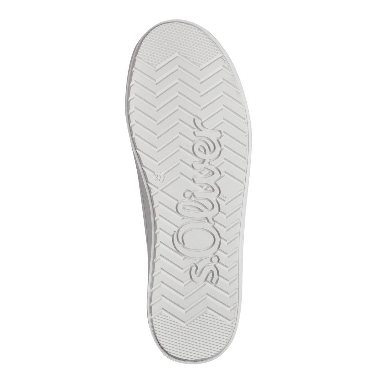     Bottom view of S.Oliver Sneakers,  revealing the white flat sole and clean design.