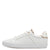 Front view of S.Oliver White & Gold Textured Runner Shoes showcasing the rounded toe.