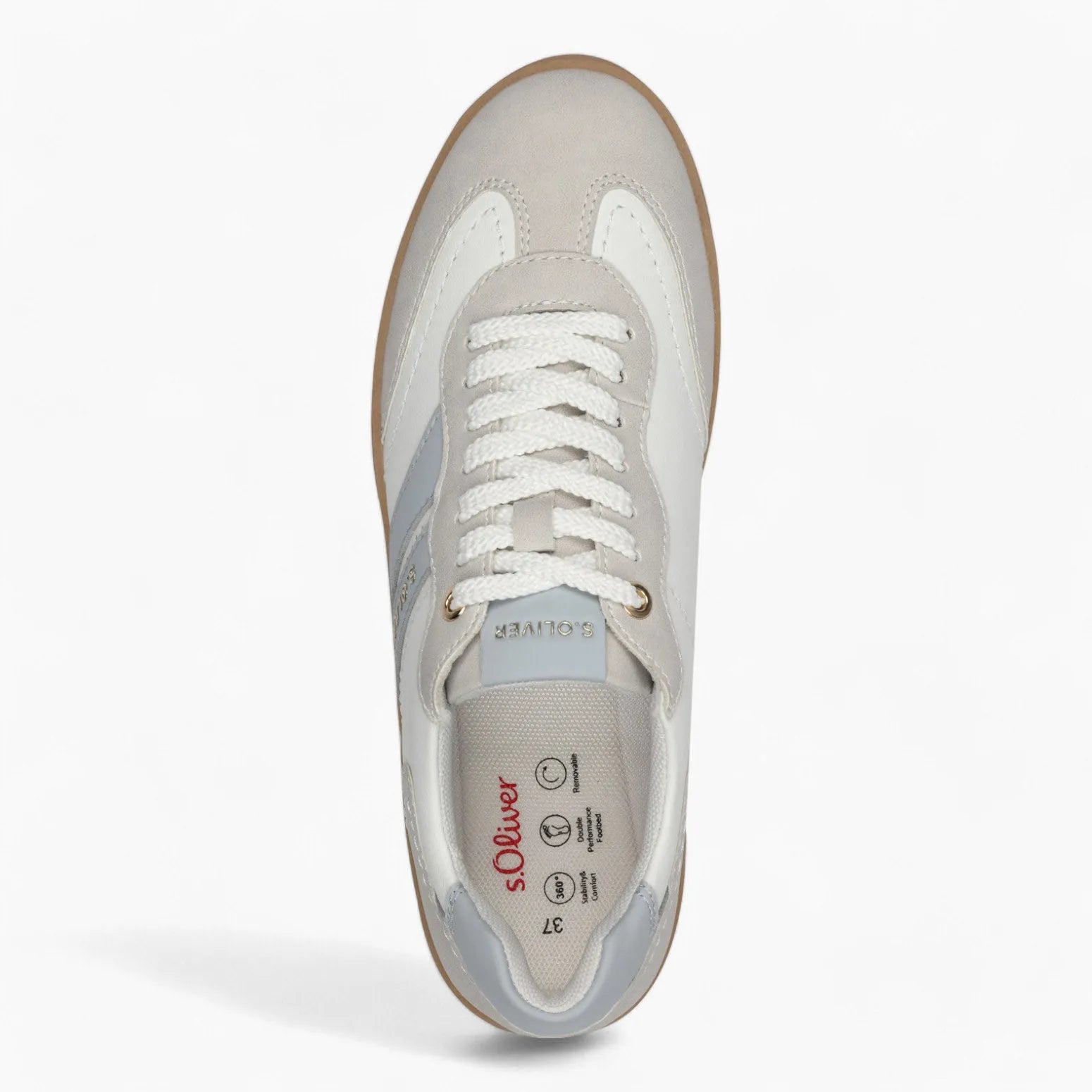 S. Oliver White & Blue Runner – Trendy Everyday Style - Leavys Shoes