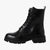 s.Oliver Black Leather Lace-Up Boots with Zipper - Leavys Shoes