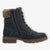 S.Oliver Navy Boots with Brown Sole, Buckle, and Fleece Lining