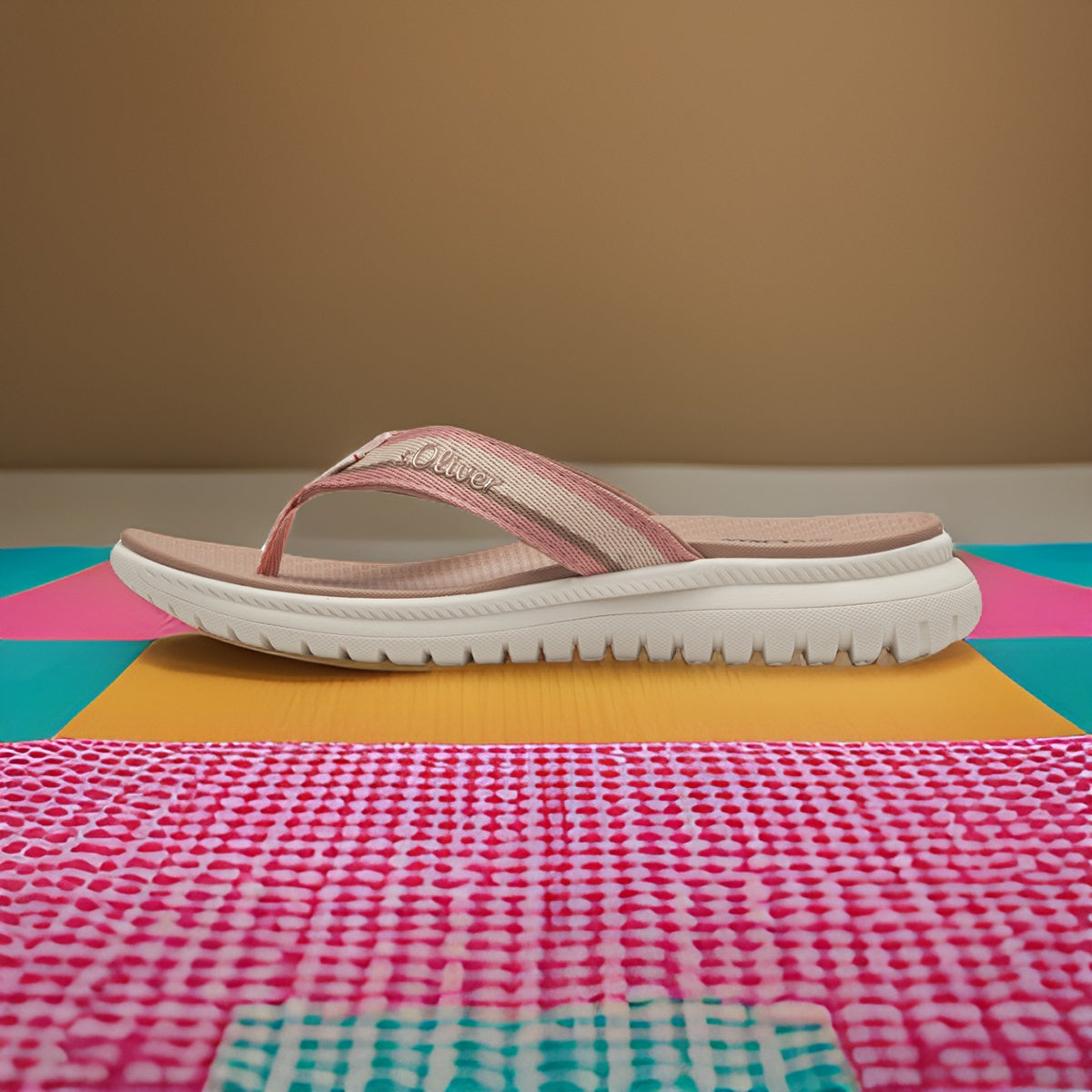 Rose Pink s.Oliver Sandals with Toe Bar - Women's Comfort Flip Flops