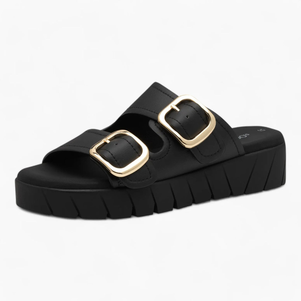 S. Oliver Black Mule Sandal – Stylish & Comfortable - Leavys Shoes