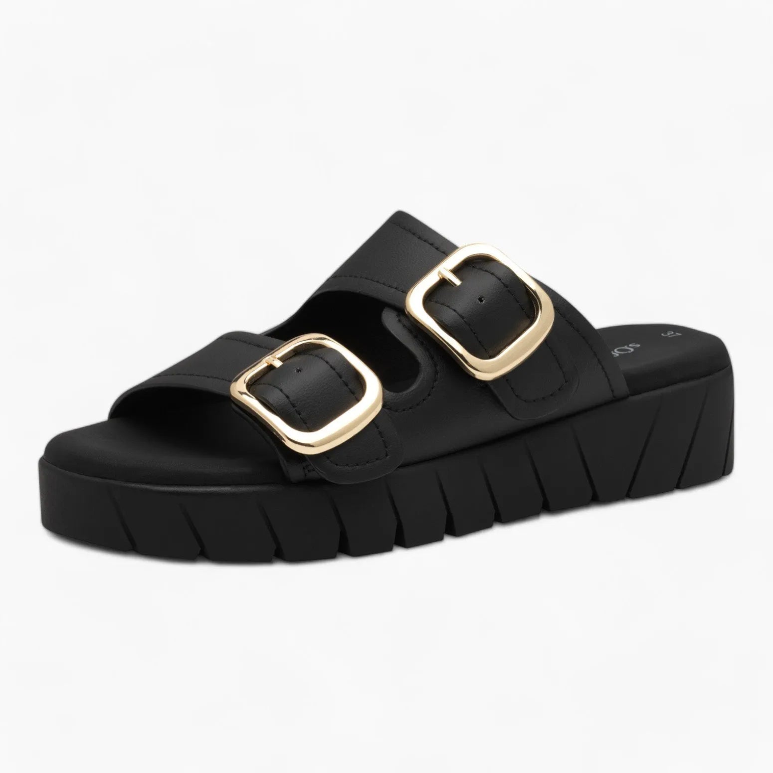 S. Oliver Black Mule Sandal – Stylish & Comfortable - Leavys Shoes