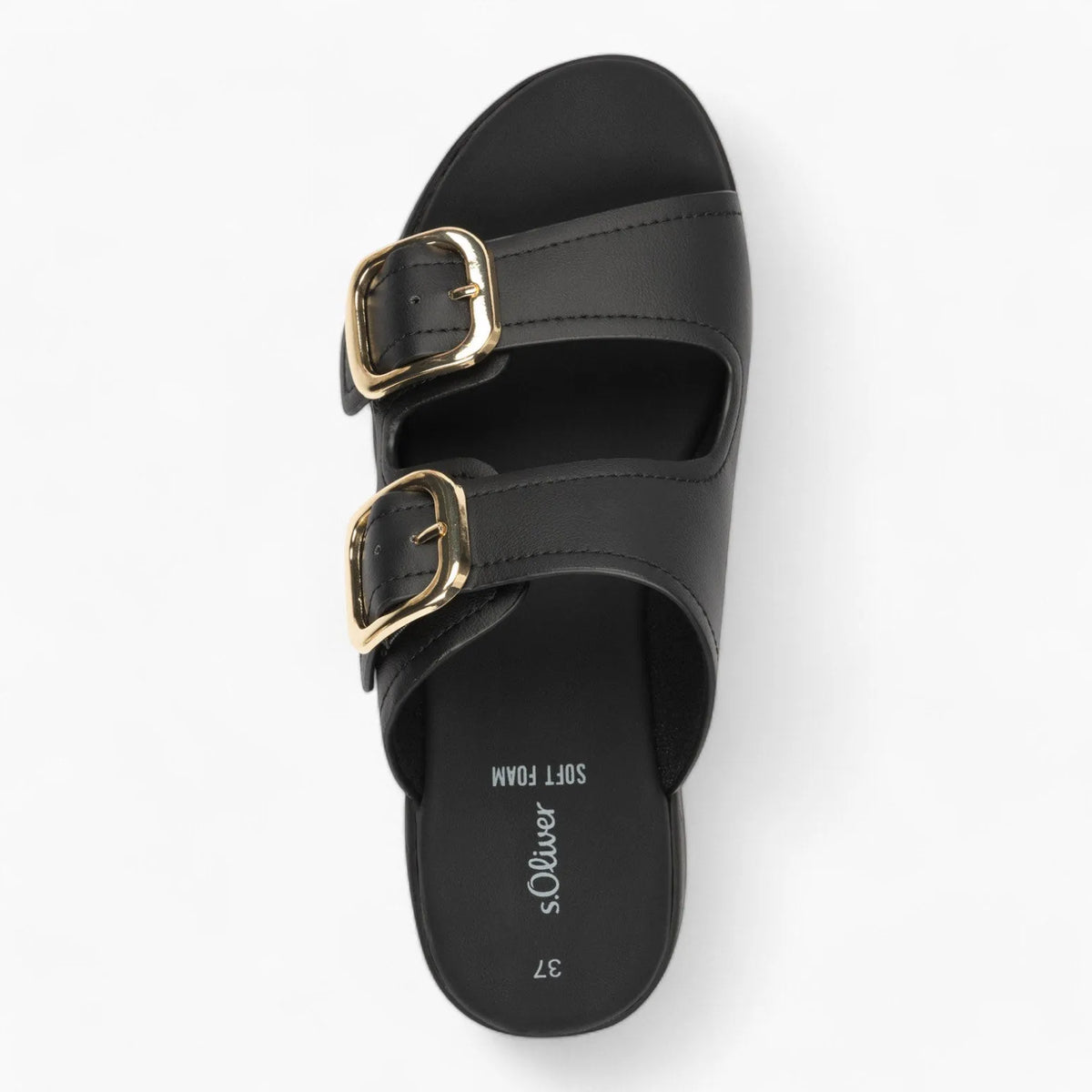 S. Oliver Black Mule Sandal – Stylish & Comfortable - Leavys Shoes