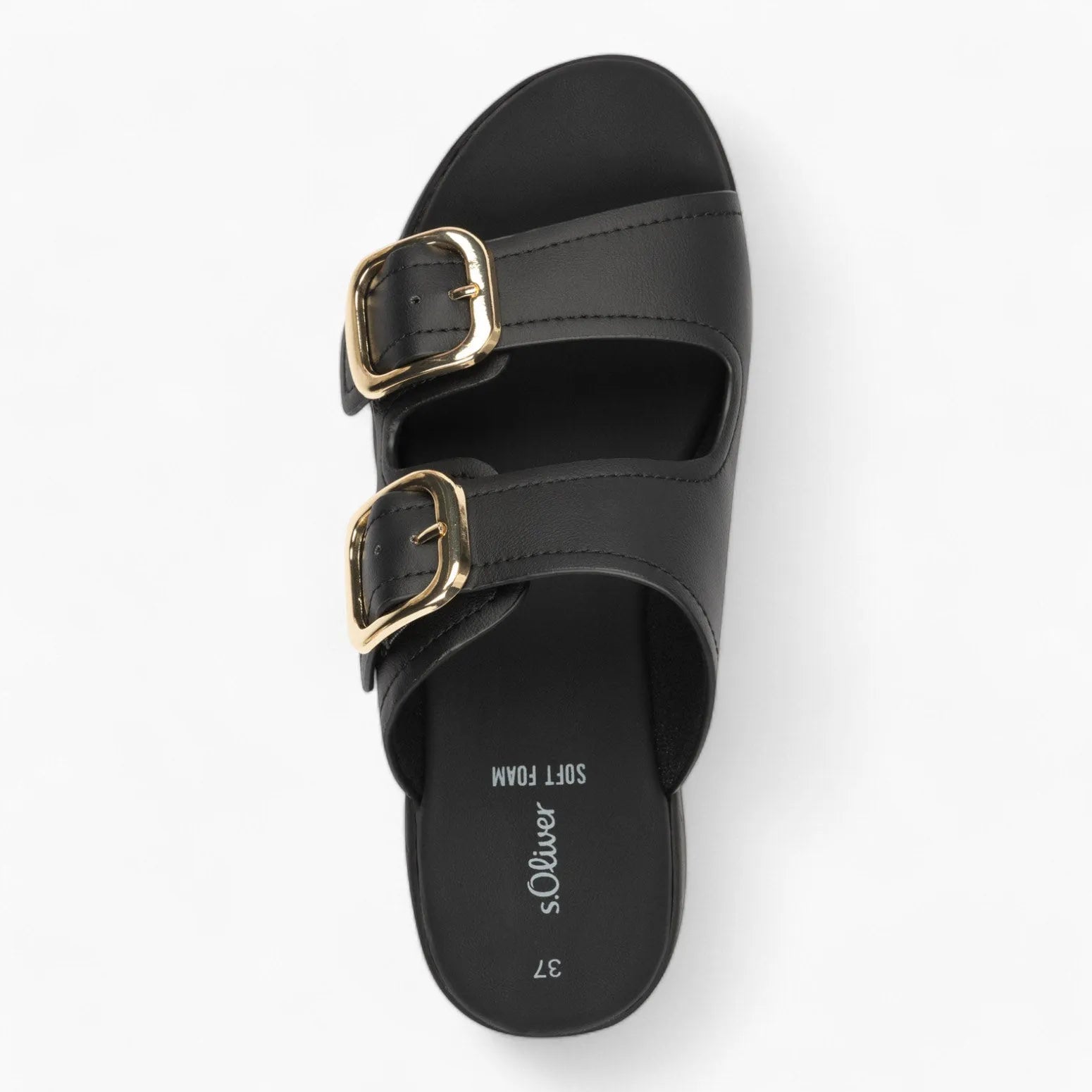 S. Oliver Black Mule Sandal – Stylish & Comfortable - Leavys Shoes