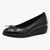 Black Vegan Wide Fit Ballerina Shoes with Low Wedge Sole - Leavys Shoes