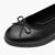 Jana Women's Black Vegan Ballerina with Bow & Hidden Wedge