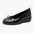 Jana Women's Black Patent Vegan Ballerina with Bow Detail