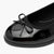 Jana Women's Black Patent Vegan Ballerina with Bow Detail