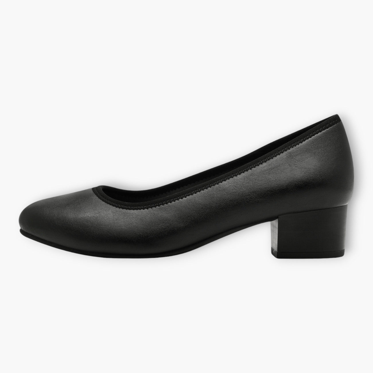 Jana Black Wide Fit Block Heel Shoes