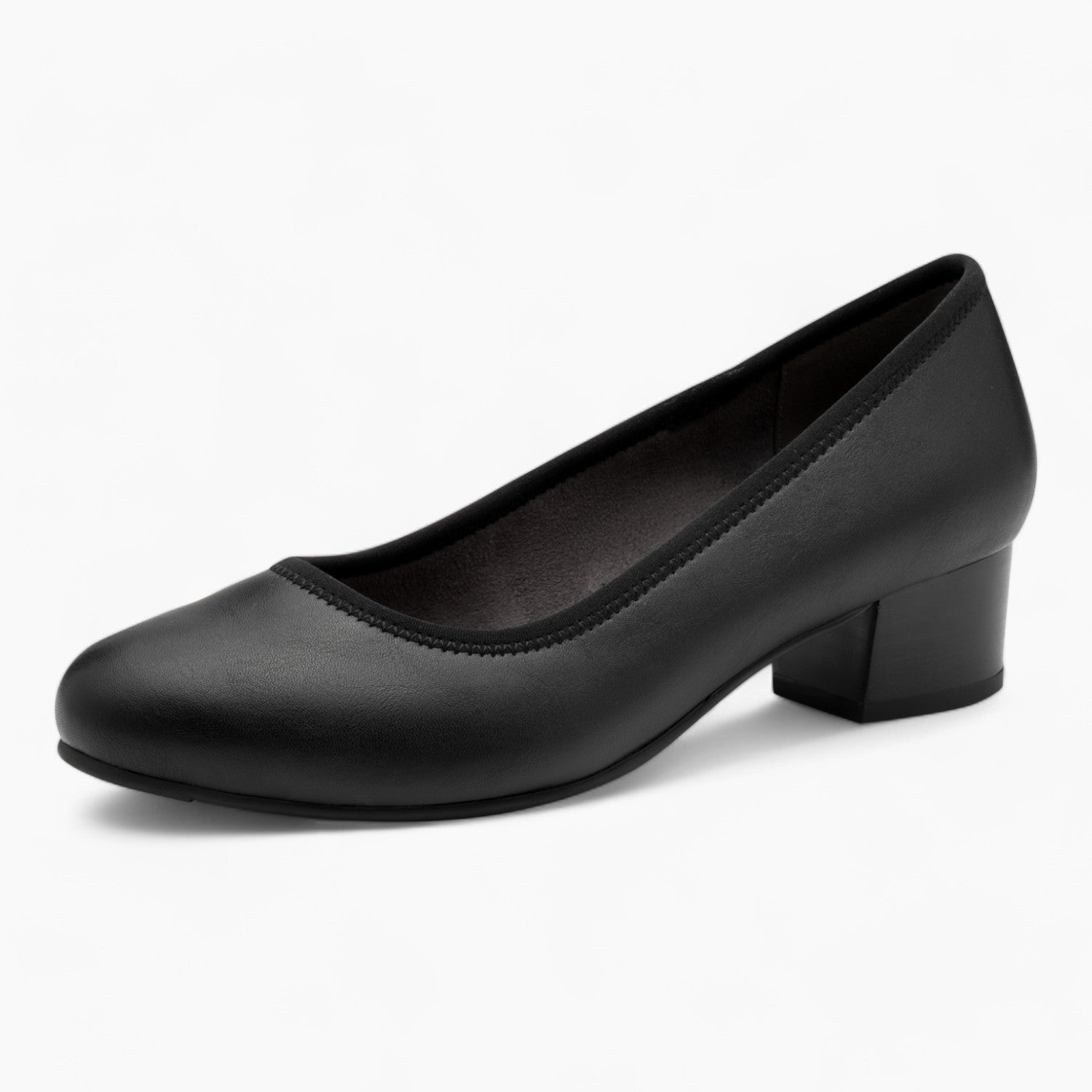 Jana Softline Black Block Heel – Wide Fit & Dressy Comfort