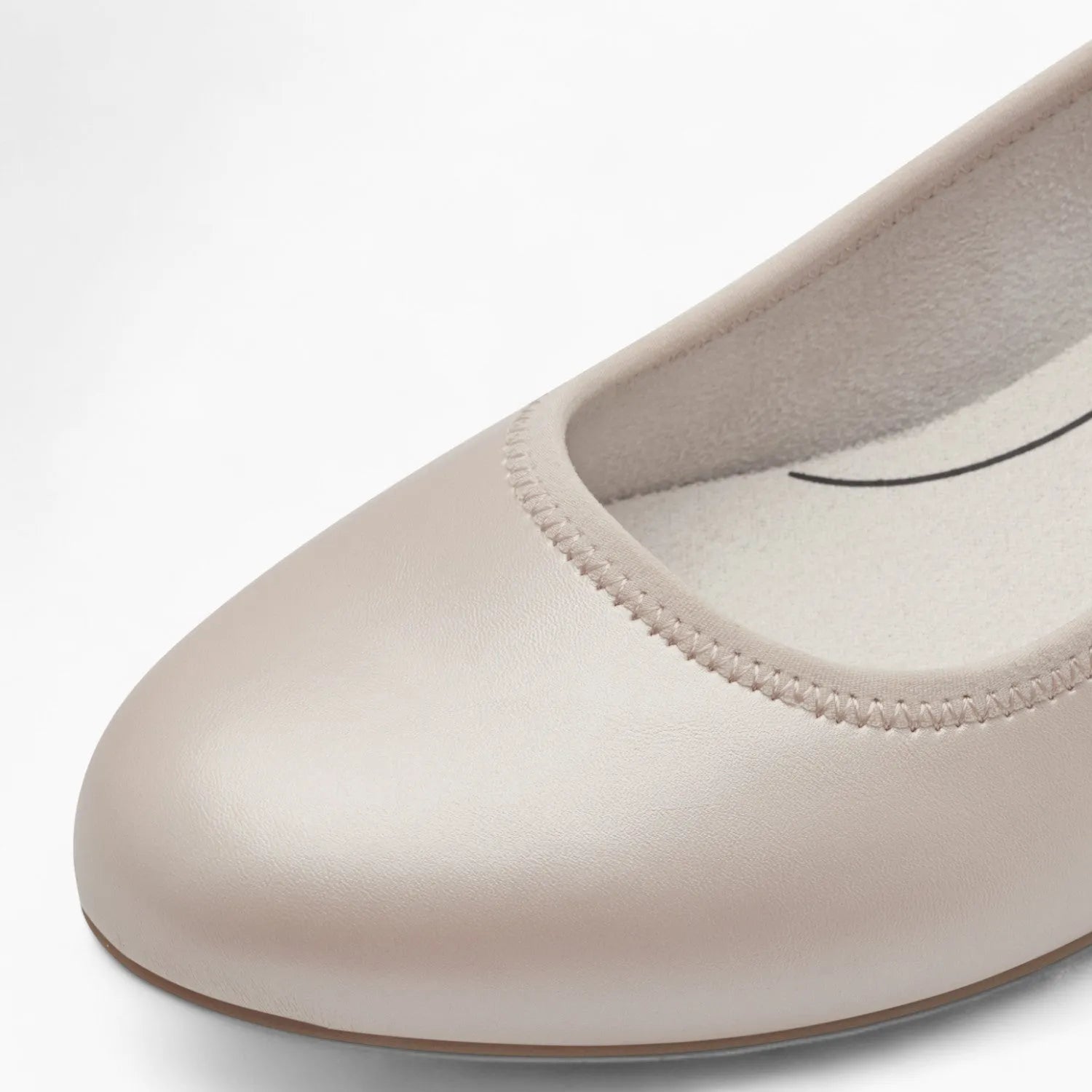 Jana Softline Beige Block Heel – Wide Fit & Pearlized Elegance - Leavys Shoes