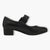 Jana Black Court Shoes with Velcro Strap and Block Heel - Leavys Shoes