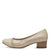 Jana Wide Fitting Light Gold Court Shoe with Cream Patent Detail