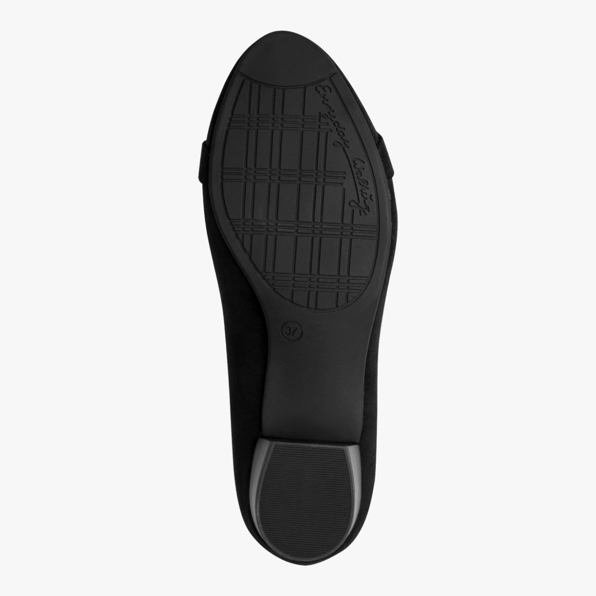 Jana Softline Black Wide Fit Block Heel Court Shoes