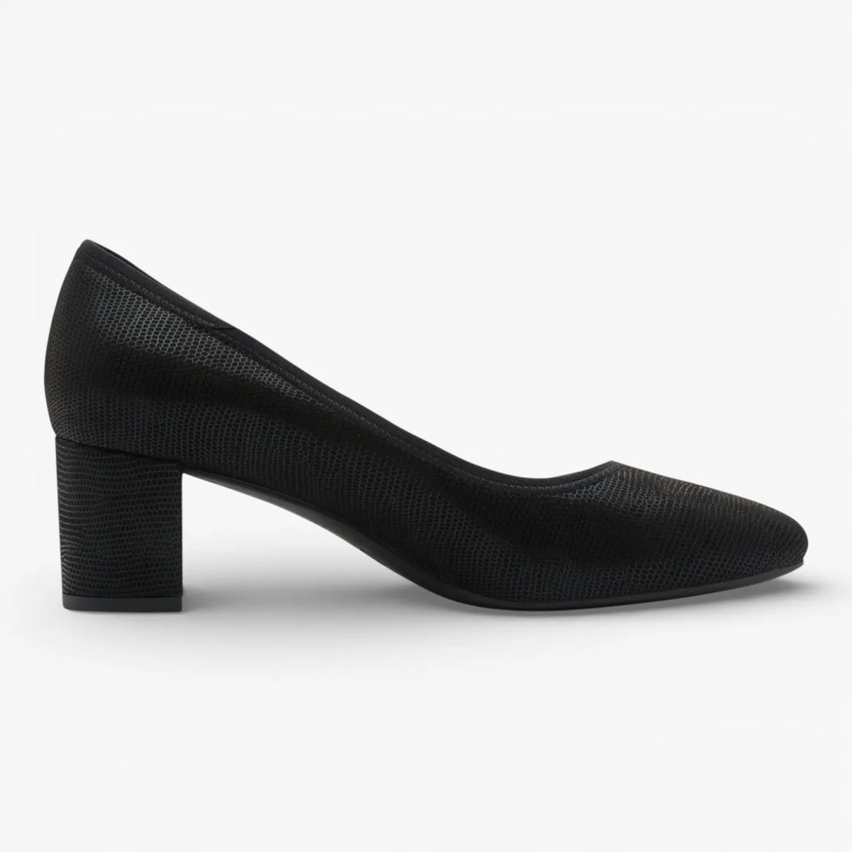 Jana Softline Black Metallic Court Shoe (Wide Fit H) – 8-22461-46 012