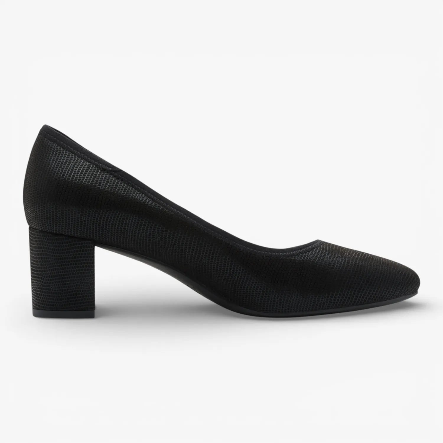 Jana Softline Black Metallic Court Shoe (Wide Fit H) – 8-22461-46 012