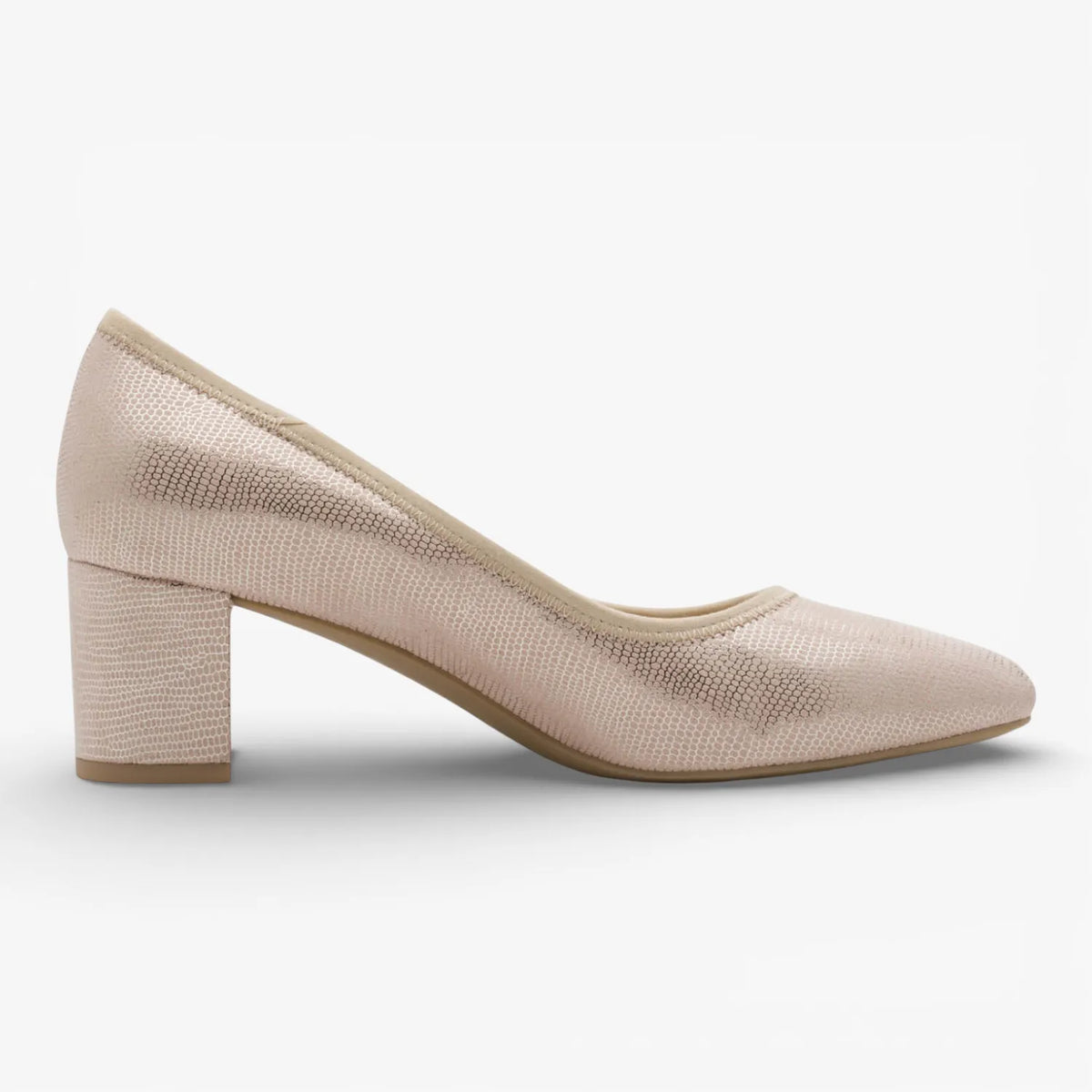 Jana Softline Beige Metallic Court Shoe (Wide Fit H) – 8-22461-46 496