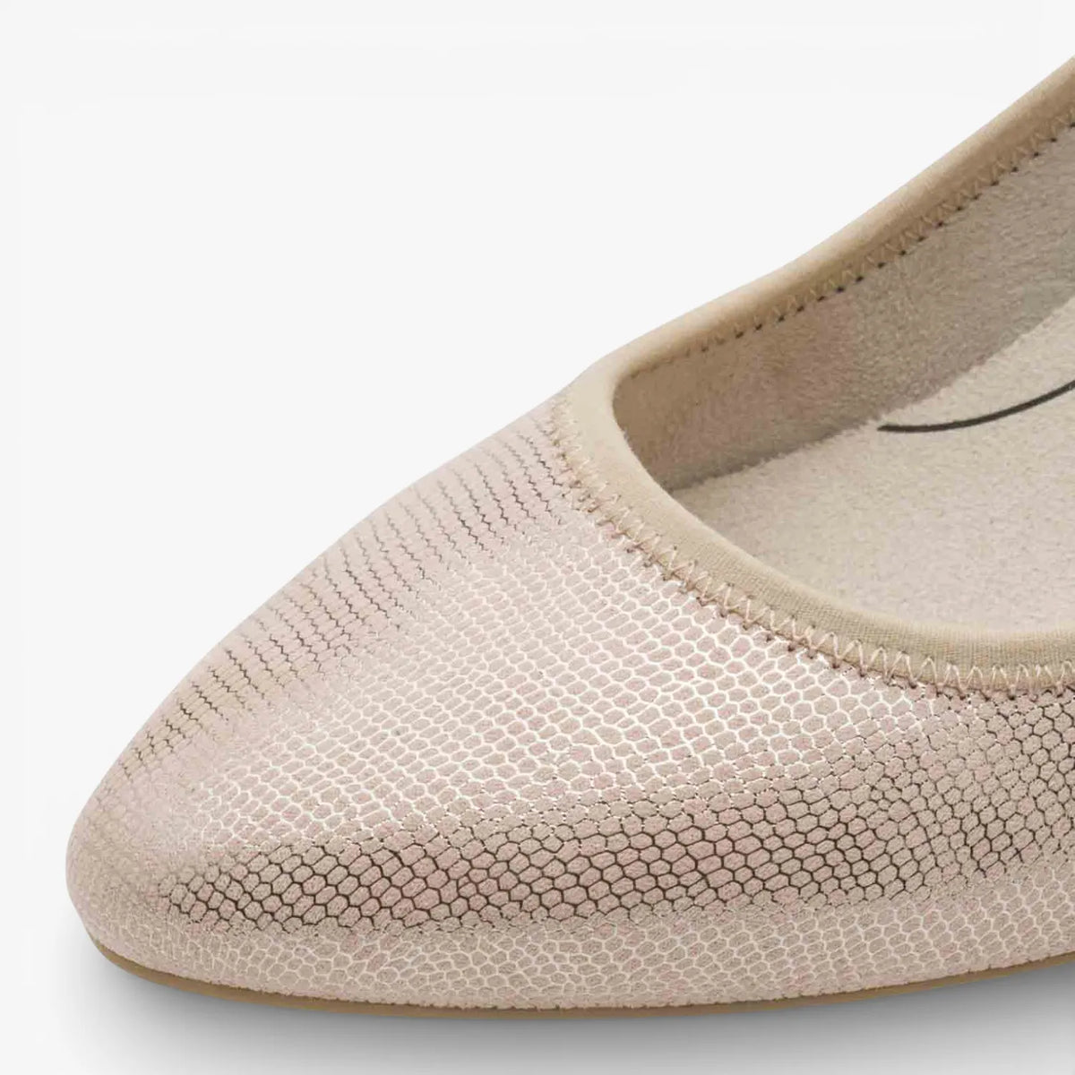 Jana Softline Beige Metallic Court Shoe (Wide Fit H) – 8-22461-46 496