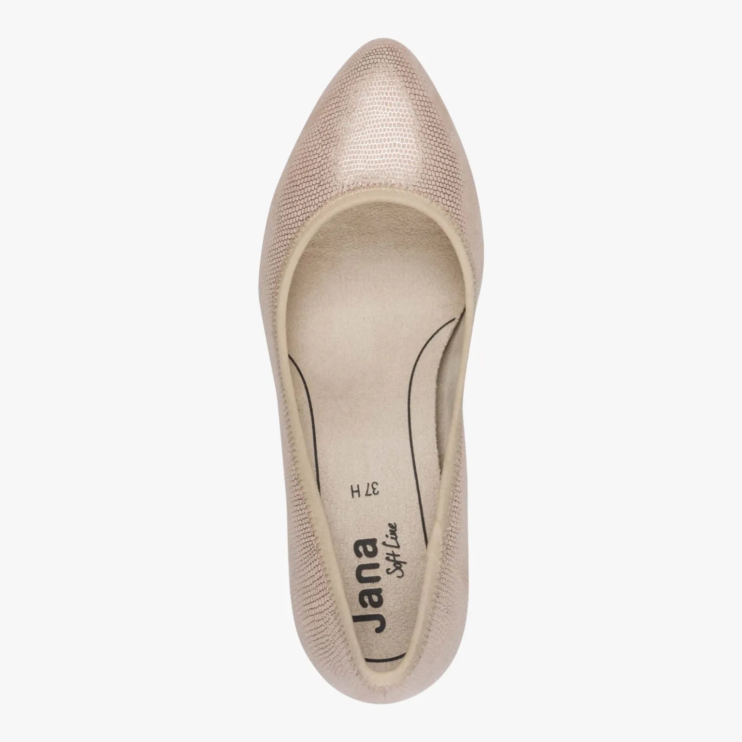 Jana Softline Beige Metallic Court Shoe (Wide Fit H) – 8-22461-46 496