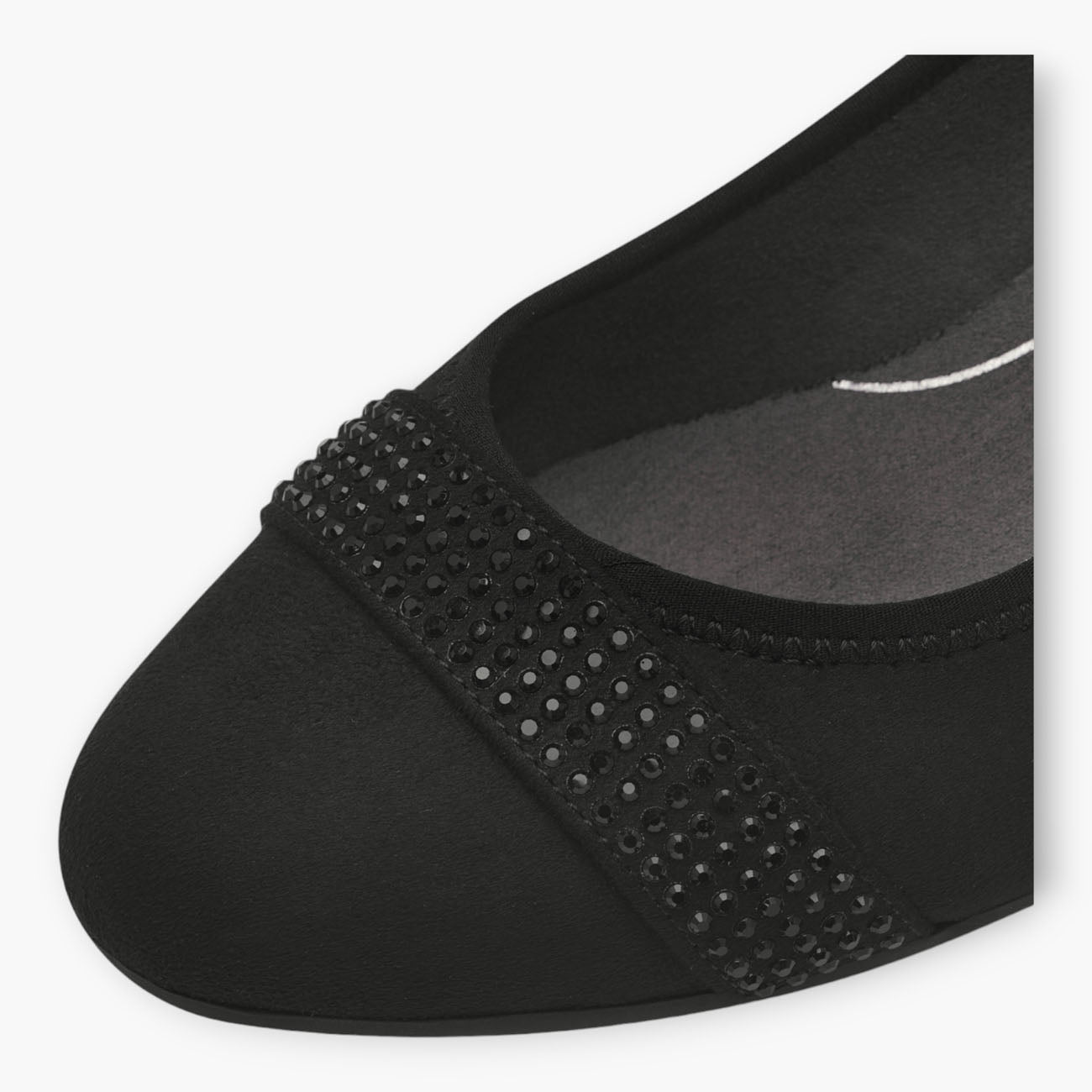 Black Vegan Suede Court Shoes with Block Heel & Strap Detail