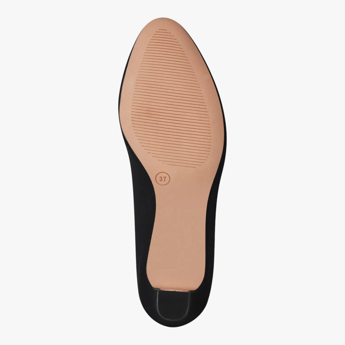 Jana Softline Black Vegan Court Shoe (Wide Fit H) – Block Heel 55 mm