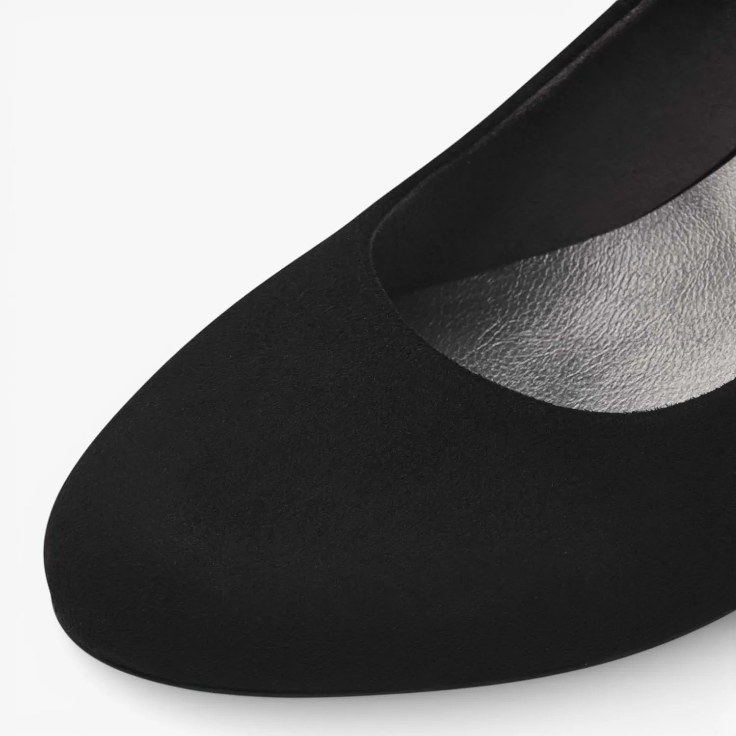 Jana Softline Black Vegan Court Shoe (Wide Fit H) – Block Heel 55 mm