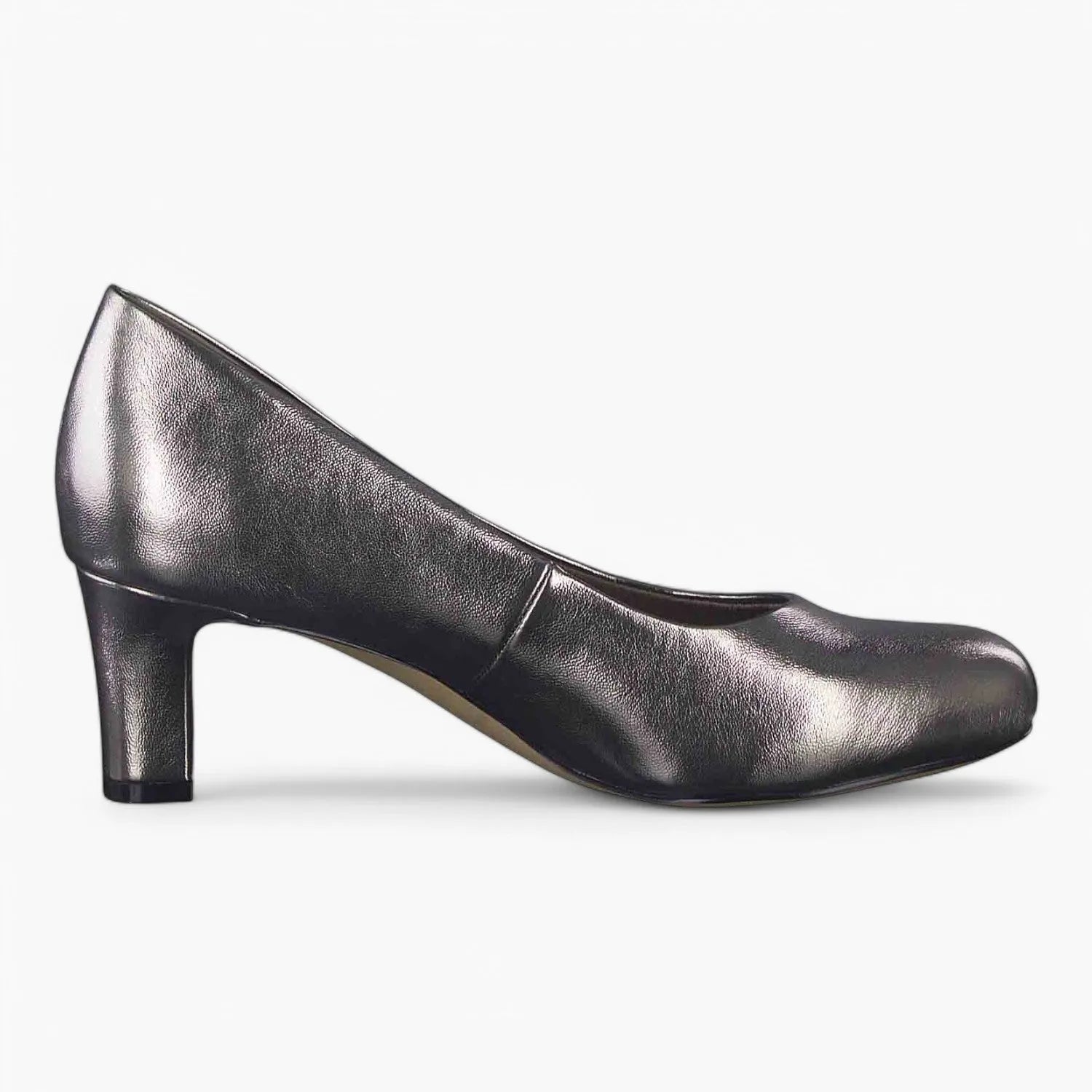 Pewter Low Heel – Elegant & Comfortable Wide Fit - Leavys Shoes