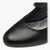 Black Vegan Court Shoes with Block Heel & Cross Strap - Leavys Shoes