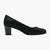 Jana Black Vegan Court Shoe with Block Heel