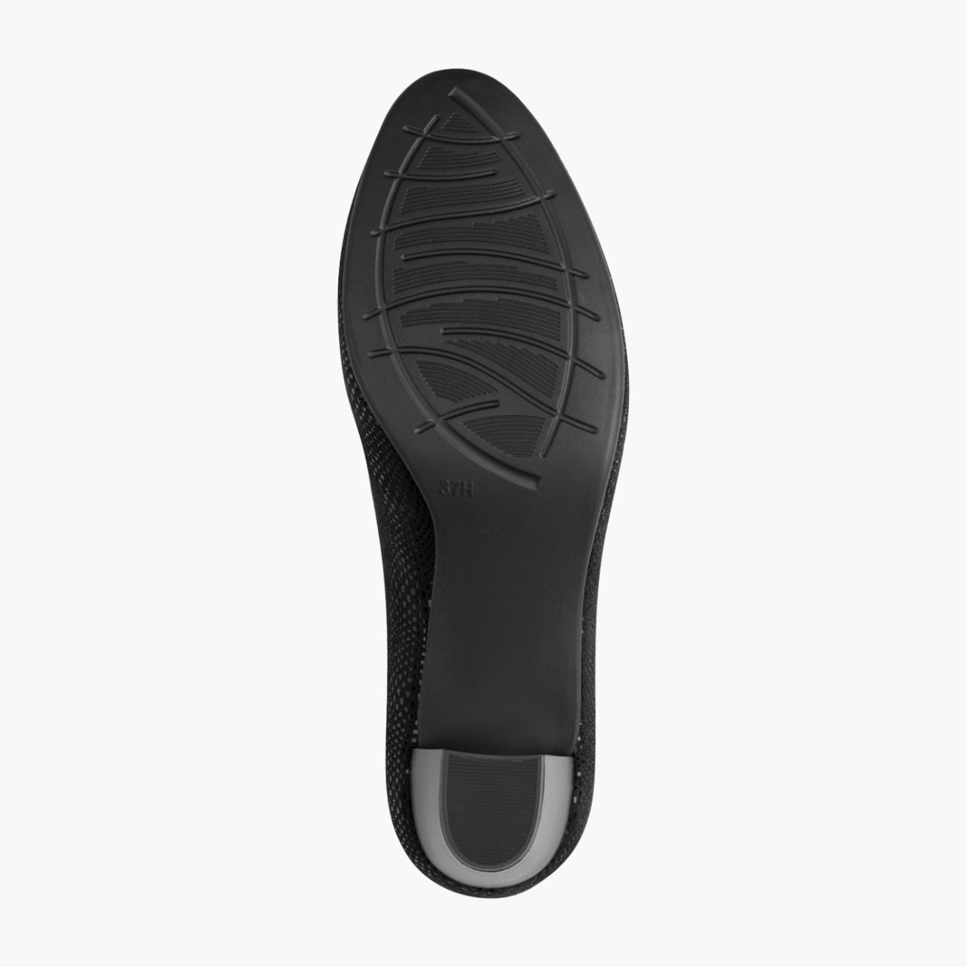 Jana Black Vegan Court Shoe with Block Heel
