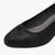 Jana Black Vegan Court Shoe with Block Heel