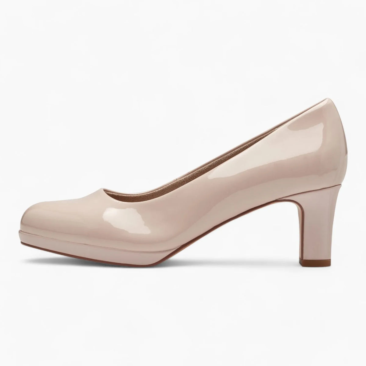 Jana Rose Pink Patent Court Shoe – Stylish &amp; Comfortable - Leavys Shoes