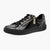 Jana Women's Black Patent Trainer with Zip & Bungee Lace