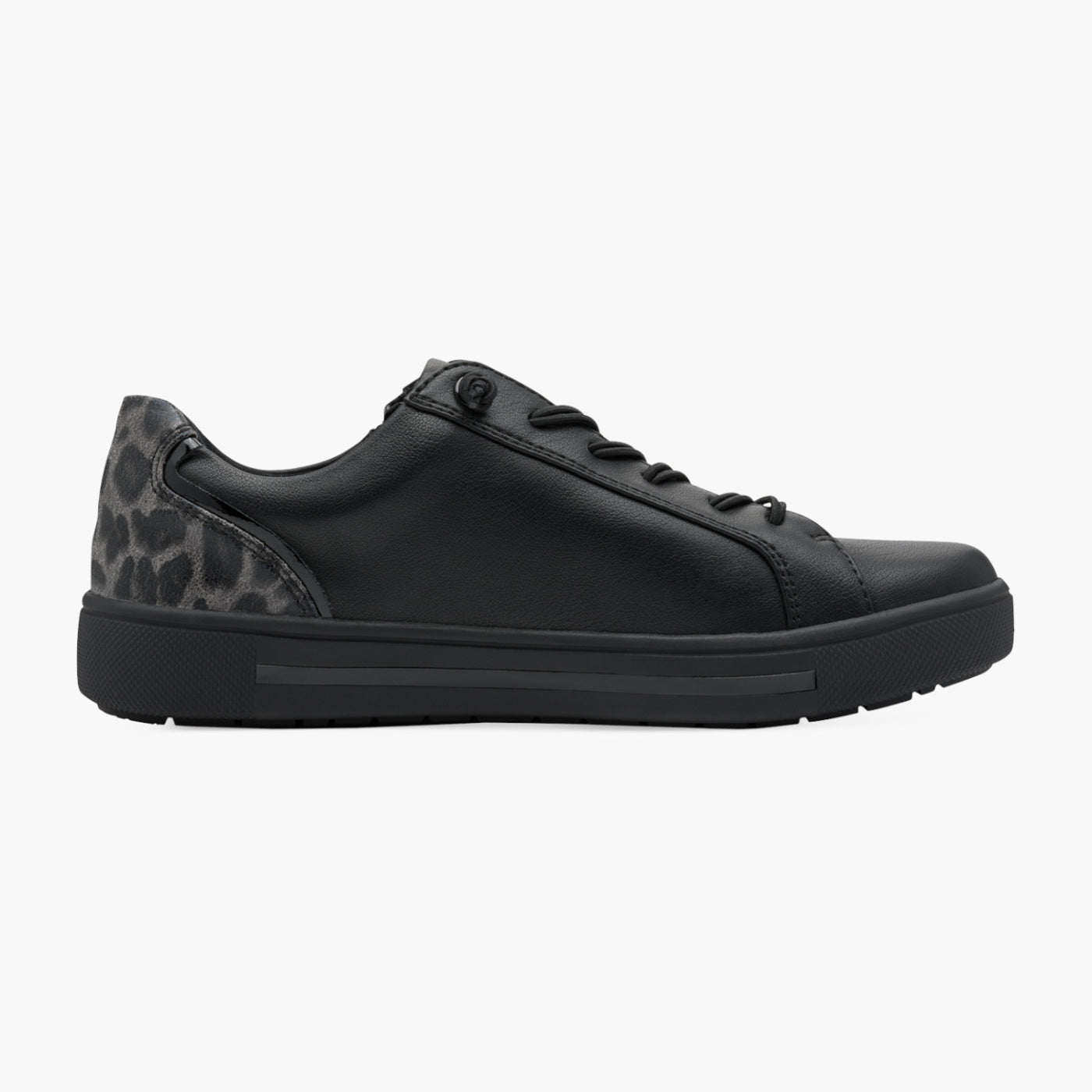 Jana Women's Black Vegan Zip Trainers with Elastic Laces